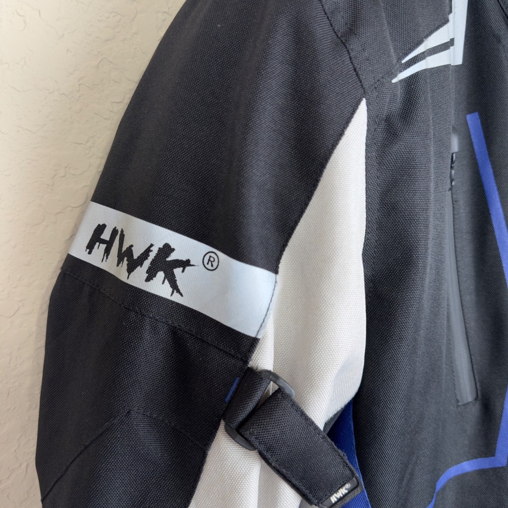 HWK Motorcycle Jacket Scorpion Mens 2XL Black Blue Grey Motorsports Riding Gear - Picture 4 of 9